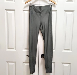 Womens Sweaty Betty High Waist Full Length Olive Green Glossy Fitness Leggings S - Picture 1 of 6