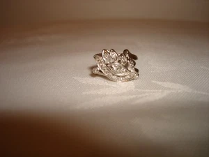 Vintage einzigartiger schöner funkelnder klarer Diamant Ring 14 Karat Weißgold Größe 3 - Bild 1 von 7