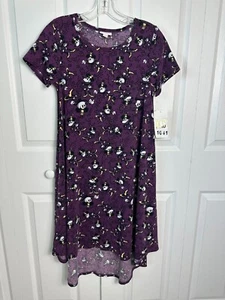 NWT LuLaRoe Carly Dress Sz XXS Casual  Multicolor Short Sleeve HI Low Mickey  - Picture 1 of 4