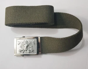 CINTURA MILITARE ITALIANA DI COLORE VERDE OLIVA CON FIBBIA PLURIARMA - Foto 1 di 1