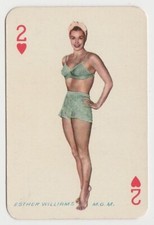Esther Williams vintage 1950s Maple Leaf NZ Playing Card of Film Star 2H