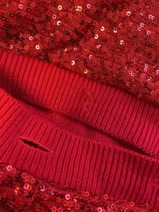 MSRP $120 Inc International Concepts Overd Sequin Cardigan Red Size Small DEFECT - Picture 1 of 2