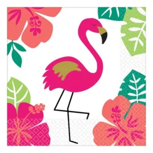 Hawaiian Luau Party Supplies You Had Me At Aloha Beverage Napkins 16Pk Flamingo - Picture 1 of 1