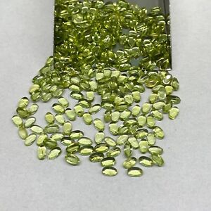 NATURAL PERIDOT, OVAL CABOCHON-CUT, 5x3mm, 5 PIECES, RARE AFGHAN GEMSTONES