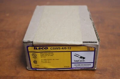 ILSCO CSWS-4/0-12 CSWS4/012 CRIMP CONNECTOR Replaces CRB-4/0 Box of 10 - Image 1 of 4