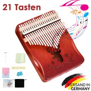 Kalimba Daumenklavier 21 Tasten Mahagoni Holz Thumb Piano für Kinder Erwachsene - Bild 1 von 11