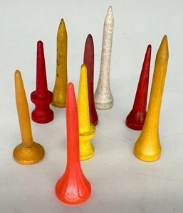 Vintage Rite Hite Wooden & Resin Golf Tees - 1940s/50s Collectible Set of 9 - Picture 1 of 9