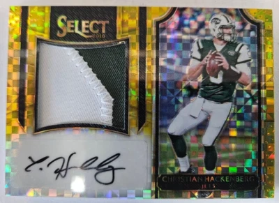 2016 Select Gold Prizm Christian Hackenberg JS-CH Patch Auto #01/10 - Image 1 of 2