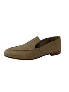 Max Mara Women's Cuoio Larisa Croc Embossed Leather Loafers Size 8 NWT - Picture 1 of 4