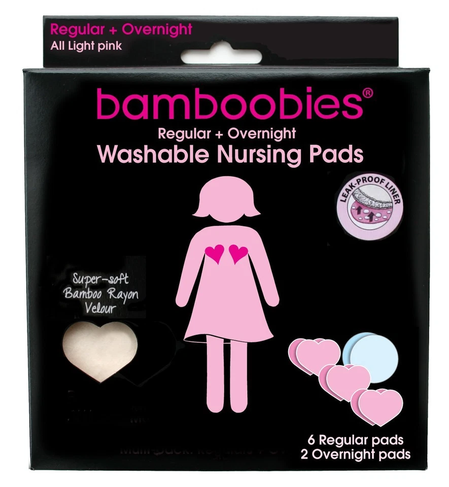 Bamboobies Super Soft Washable Nursing Pads3 Pair UltraThin Pink 1 Pair Thick - Image 1 of 1