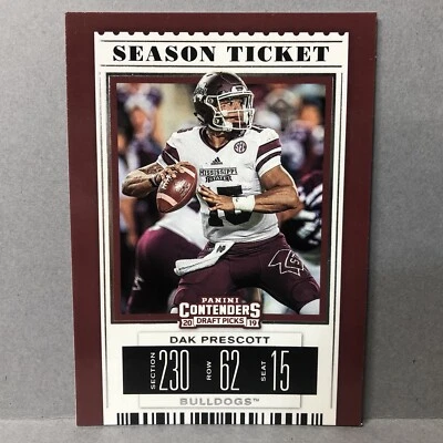 2019 Panini Contenders Draft Tickets Season Ticket Dak Prescott #25 - Image 1 of 2