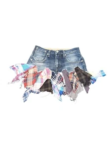 Reworked Y2K Levis Plaid Denim Skirt Waist-30 - Picture 1 of 3