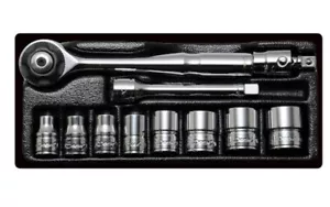 DEEN 1/4" RATCHET HANDLE AND SOCKET WRENCH SET DN1411S/BK - Picture 1 of 1
