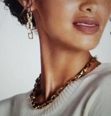 Eddie Borgo Supra Chain Link Earrings 12k Gold Vermeil Handmade Bold Stunning - Image 1 of 4