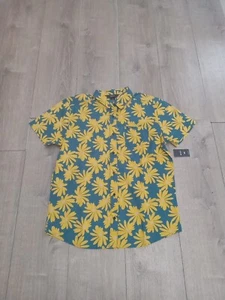 Camisa para hombre RVCA grande floral hawaiana abotonada amarilla verano precio de venta sugerido por el fabricante 66 USD - Imagen 1 de 9