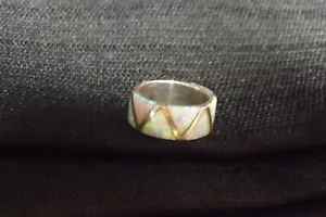 UNIKAT VINTAGE GR. 6,5 8 MM BREITER STERLING FEUEROPAL RING 6,18 GRAMM - Bild 1 von 11