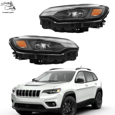 Pair Left&Right LED Clear Housing Headlights For 2019-2021 2022 Jeep Cherokee - Image 1 of 4