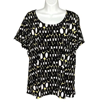 Blusa de punto East 5th para mujer talla XL punto multicolor cuello redondo elástico Foto 1 de 4