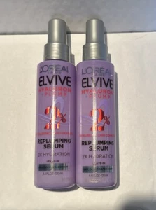 Lot of 2 L'oreal Paris Elvive Hyaluron+Plump 2% LEAVE IN Replumping Serum 4.4 oz - Picture 1 of 2