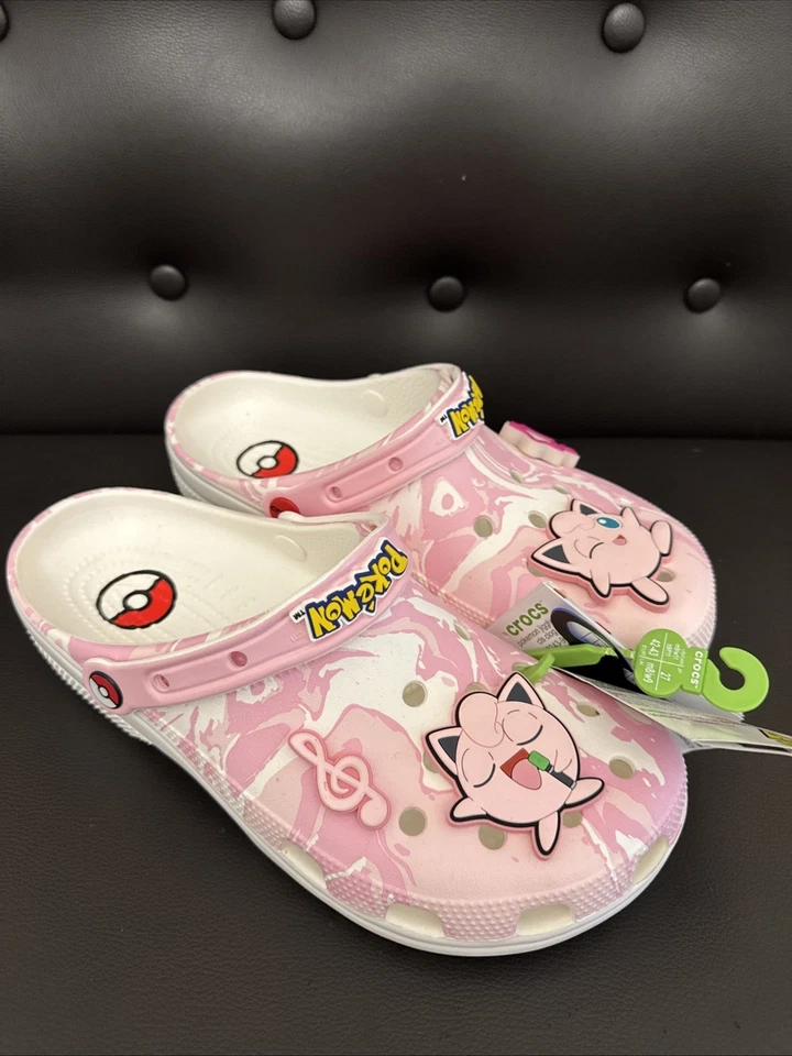 Crocs Pokemon Jigglypuff Men's Size 9 Women 11 Classic Clogs Pink Light Up