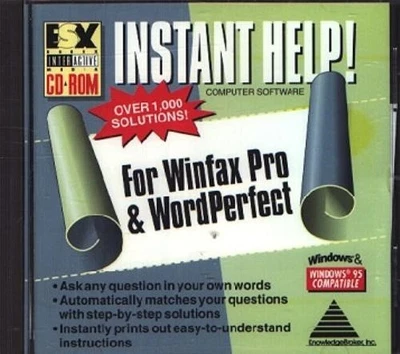 ¡Ayuda instantánea! CD-ROM Winfax Pro y WordPerfect para Windows - NUEVO en JC Foto 1 de 2