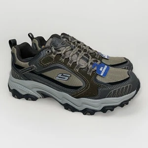 Skechers Para Hombres Talla 9 Resistencia en Vintage Stitch Marrón Gris Oliva Con Cordones 237529 - Imagen 1 de 8