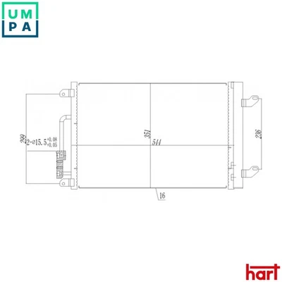 CONDENSER AIR CONDITIONING 611 249 FOR LANCIA 839A7.000/A4.000/A9.000 1.7L 4cyl - Image 1 of 4