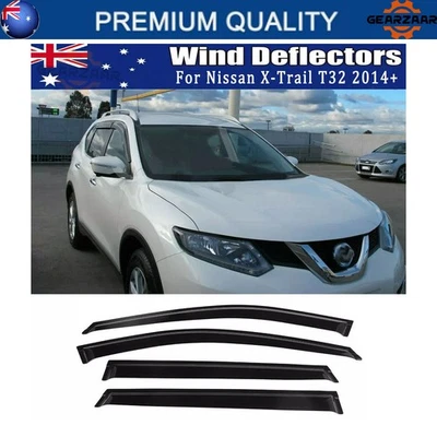 Window Visors Weather Shields Weathershields for Nissan Xtrail X-trail T32 BLACK - image 1 of 4
