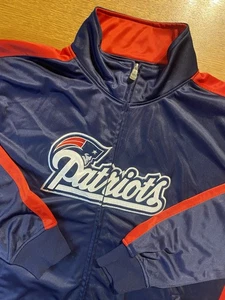 NFL Patriots 3XL Chaqueta Estilo Satinado Azul Rojo Brillante Bordado Logo Ropa de Equipo - Imagen 1 de 10
