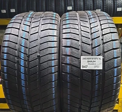 2X GOMME USATE  TERMICHE 245/40R18 97V XL BARUM POLARIS 3 PNEUMATICI 2454018 - Immagine 1 di 3