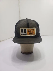 Vintage DARR CAT Diesel Power K-Brand All Mesh Trucker Hat Black Yellow - Picture 1 of 9
