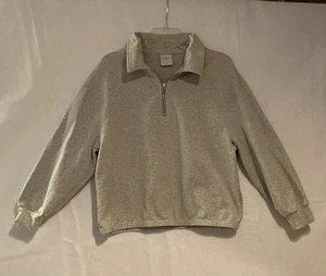 Varley 1/4 Zip Heather Gray Sweatshirt Sz Med Elastic Waist RN 250317 CA 40482 - Picture 1 of 7
