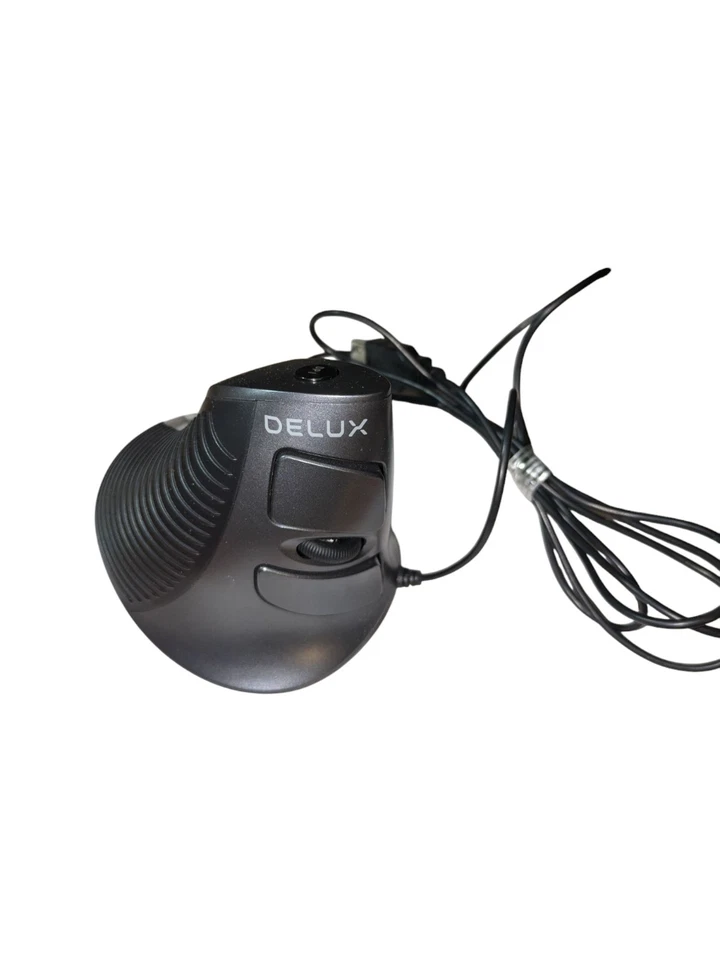 Delux Vertical Mouse Carpal Tunnel Black USB Wired  - Image 1 of 3