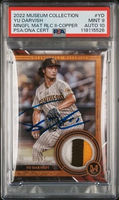 Yu Darvish Signed 2022 Topps Museum Meaningful Material Relic /35 Auto PSA 9/10 - Image 1 of 2
