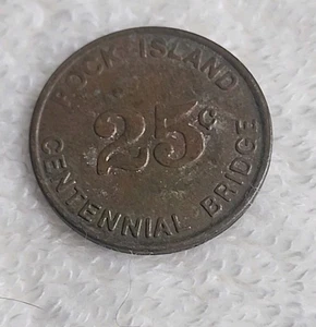 Ficha de 25 centavos vintage de Rock Island Centennial Bridge  - Imagen 1 de 3