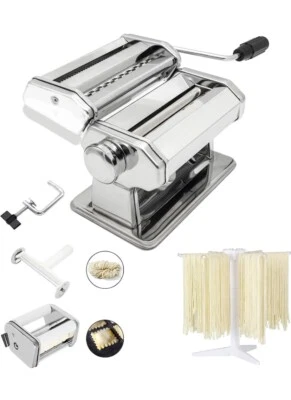 Pasta Maker Machine, Set of 6 Piece 150mm Steel Noodle Maker Machine with 9 Ad.. - Image 1 of 4