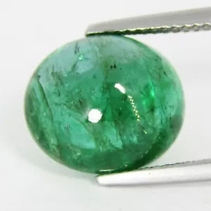8.76Cts Genuine Natural Zambian Emerald 13.3x11.5 Emerald Oval Cabochon REF VDO - Picture 1 of 6