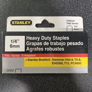 Lote de 6 (6000) grapas corona eléctrica de alta resistencia Stanley Bostitch TRB504 1/4 pulgadas - Imagen 1 de 2