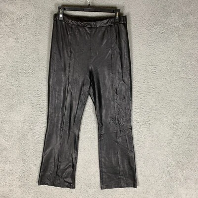 Брюки женские Amanda Uprichard Lorna средние черные искусственная кожа без застежек расклешенные укороченные - Изображение 1 из 4