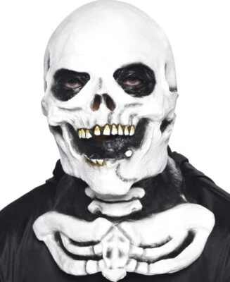 Halloween Skeleton Rubber Mask and Chest Piece Fancy Dress - Image 1 of 4
