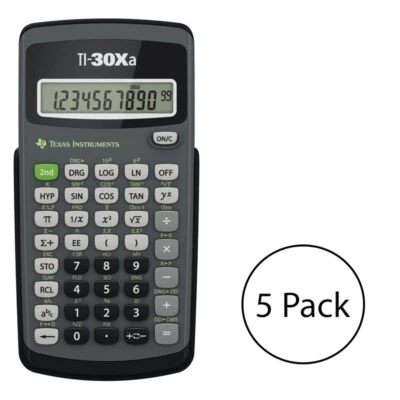 5 Pack Texas Instruments TI-30Xa 10 Digit Display Scientific Calculator - Image 1 of 4