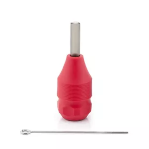 1x Tattoo Nadelmodule Einweg Fixed Griffstück Profi Tattoo Grip 28mm Rot - Picture 1 of 1