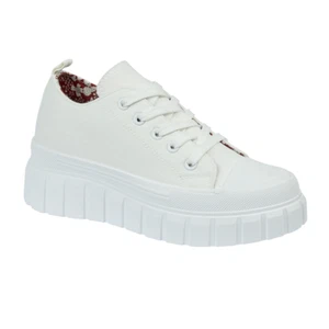 Urban Jacks Chicago - Damen/Damen klobiger Canvas-Schnürtrainer marineblau - Bild 1 von 1