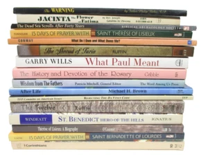 Religion book lot Fatima, Sea Scrolls, Paul, St. Benedict, Prayer, Corinthians - Imagen 1 de 10