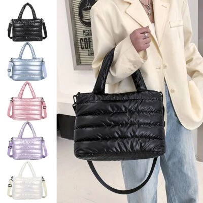 Handbag Puffer Tote Bag Down Cotton Padded Shoulder Bag Quilted Puffy Handbag - image 1 of 4