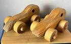 2 Handmade Wooden RACE CARS Toy 5.5"