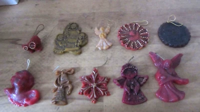 10 x Wachsfigur alt  - Wachsanhänger Christbaumschmuck Weihnachten - Bild 1 von 2