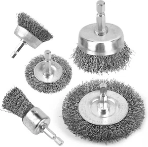 Wire Brush for Drill, Wire Wheel Brush Cup Set, Drill Wire Brush for Drill 1/4 - Picture 1 of 7