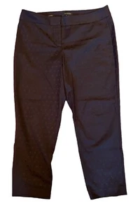 Talbots Signature Ankle Pants Womens Size 16 38x28 Black On Black Polka Dot EUC - Picture 1 of 7