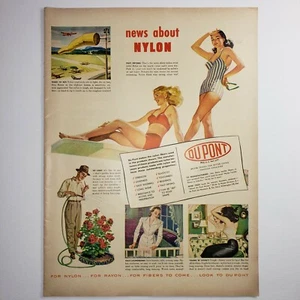 Vintage 1948 Du Pont Nylon - Vintage Magazine Ad - Frameable - Picture 1 of 2